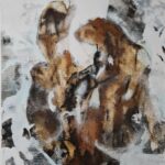 Encounter (2021) – Mixed media on canvas – 80 x 70 x 2,5 cm – 800 EUR