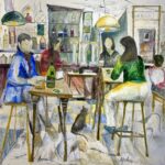 _La Buga del Lobo – Madrid Bar_ (2022) – Mixed media on canvas – 120 x 120 cm – 1300 EUR