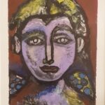 Low tide angel_ Mixed media technique using_ (Acrylic paint, charcoal, oil crayons and pen on arches paper¡_ 75 x 95 with frame_ and 78x 58 cm without frame_ – 1400 euros