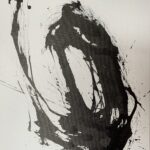 Waves _ Sumi-ink art, Bokusho-style, Handmade Brush from Nature on Canvas_ Height 51cm x Wide 40.5cm_ €4500