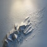 Deconstructivism, Pure White A serie_ 100 x 100 cm_ oil, acrylic, plaster, putty, paper and rice paper on canvas_ 1500€