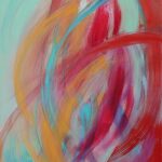 Maria Allner, Painting, Fire in Motion, 50x70cm, 2019
