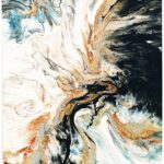 Storm Clouds, 2021,91,4 x 61 cm, acrylic pouring, $1900